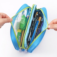 Foska – Trousse à crayons transparente en tissu Oxford holographique coloré de bonne qualité, étui à crayons scolaire brillant et imperméable en TPU