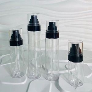 Lz Gói 50Ml 60Ml 80Ml 100Ml 120Ml Rõ Ràng Pet Trắng Đen Phun Chai Biểu Tượng Tùy Chỉnh Cơ Thể Sương Mù Kem Chống Nắng Phun Chai Với Bơm - Product Image 1