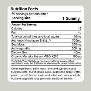 Gummies de Shilajit 3-en-1 testées en <span class=keywords><strong>laboratoire</strong></span>, 30 unités, OEM ODM, complément bien-être à base d'algues marines et d'Ashwagandha - Product Image 2