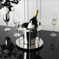 Seau à glace moderne et élégant pour fêtes, support à verres à vin, plateau de présentation, décoration de restaurant, en acier inoxydable 304, luxe léger, détachable