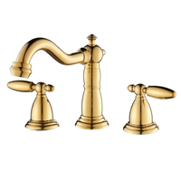 Robinet de lavabo antique à double poignée, à poser sur le comptoir, 3 trous, avec capteur sans contact, cartouche céramique, en laiton, mitigeur de salle de bain, chambre, couloir