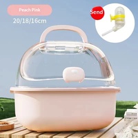 Cage de transport pour hamster en plastique, sûre, portable, grand espace, transparente, panoramique, pour usage intérieur, style dessin animé, boîte pour animaux de compagnie, vente en gros