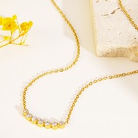 Collier en acier inoxydable incrusté de diamants, design minimaliste unique, plaqué or 18 carats, chaîne géométrique, ne se décolore pas