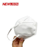 Masque facial jetable KN95 NEWLISON à prix avantageux, 4 couches, protection professionnelle, masque respiratoire blanc, sangle d'oreille réglable, nez