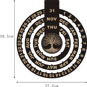 दस हजार साल के घर लकड़ी की दीवार कैलेंडर रचनात्मक पर्यावरण के अनुकूल घूर्णन क्रॉस-सीमा डिजाइन उत्कीर्ण पेंडेंट दीवार लटका हुआ - Product Image 2