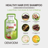 Hailu Pomme Cheveux Couleur Ai Naturel Noir Professionnel Teinture Permanente Organique Sans Ammoniaque Styling Kit Adore Just for Men Sachet