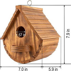 Nichoir moderne en bois de pin JTPAWS à suspendre en extérieur pour les familles d'oiseaux, bleuets/finches/cardinaux, jardin - Product Image 2