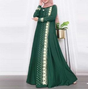 Abaya Nida de Luxe Brodé et Perlé, Style Modeste Musulman, Robe Longue <span class=keywords><strong>Islamique</strong></span> à Manches Longues, Coupe Ample Respirante, Décontractée Printemps, Style Dubaï - Product Image 4