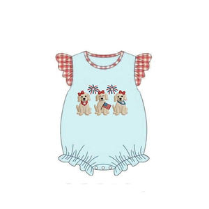 SR4050 Mono de burbuja para bebé niña, con mangas volantes, para el 4 de julio, venta al por mayor - Product Image 2