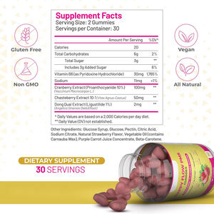 Hot Sale Women Hormon Blance PMS Gummies Vitamin Vegan PMS Gummy for Cramping & Bloating & Mood <b>Swings</b> Relief PMS Gummy - Product Image 2