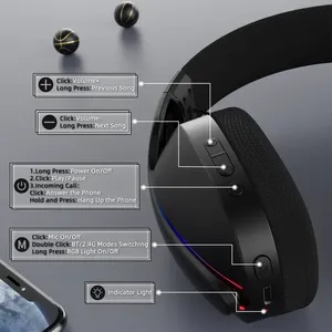 <span class=keywords><strong>Casque</strong></span> de jeu sans fil Attack Shark L90, <span class=keywords><strong>casque</strong></span> de jeu supra-auriculaire tri-mode, pliable, RGB, ultra-léger, faible latence - Product Image 6