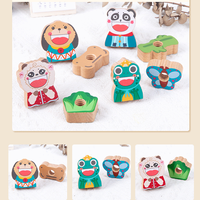 Children's Early Education Animal Beads Threading Screw Assembly Game Wooden Disassembly Shape Matching Puzzle Toys