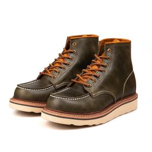 New Winter Autumn Men's Ankle Leather <b>Boots</b> Genuine Leather Upper Waterproof Breathable Outdoor Mountaineering Cowhide Work - Product Image 2