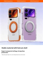 Coque de téléphone transparente intégrale en PC avec support - Housse de protection antichute ultra-fine et antichoc
