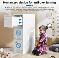 Gabinete vertical bloqueable del cajón del metal de los documentos de la prenda impermeable del almacenamiento de la Oficina del diseño moderno con 3 cajones