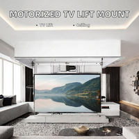 Support de télévision motorisé en métal pour salon intelligent, 32 à 75 pouces, design encastré dissimulé au plafond, OEM