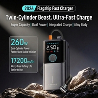 17200mAh 12V Plastic Tire Inflator 65L/min 150PSI Heavy Duty Portable Air Compressor Auto Stop Digital LCD for Truck/SUV/4x4