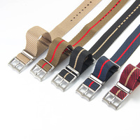 Bracelet de montre en nylon tissé souple et respirant de 20/22 mm avec boucle ardillon intégrée pour Seiko Heritage