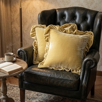Weiche dekorative einfarbige Luxus Samt Kissen bezug für Sofa Couch Schlafzimmer Bauernhaus