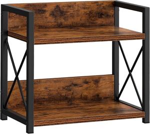 Portaoggetti Moderno a 2 Ripiani in Metallo e <span class=keywords><strong>Legno</strong></span>, Sostenibile e Multifunzionale per Soggiorno, Cosmetici, Stoviglie, <span class=keywords><strong>Spezie</strong></span> - Product Image 1