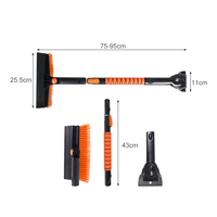 Brosse à neige extensible et grattoir à glace détachable, accessoire automobile d'hiver, brosse grattoir compacte et polyvalente