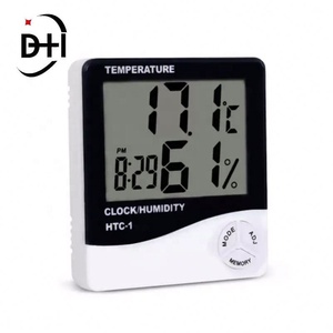 เครื่องวัดอุณหภูมิและความชื้นแบบดิจิตอล LCD สำหรับใช้ภายในอาคาร พร้อมนาฬิกาปลุก รุ่น HTC-1 - Product Image 2