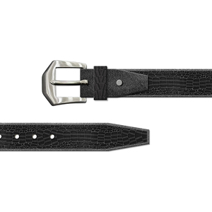 Ceinture <span class=keywords><strong>Homme</strong></span> en Cuir Véritable Gaufré Croco de Haute Qualité, en Cuir de Vachette Italien Pleine Fleur, avec Boucle Ardillon en Acier Inoxydable pour Tenues Quotidiennes Décontractées en Jean - Product Image 3