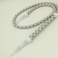 Chicha Arabe Premium en Promotion, Motif Damier de Luxe, Longue Poignée 1,8m