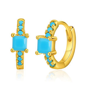 2025 nouveau gros haute qualité 18k plaqué or médaillon coloré Zircon mode bijoux cerceau coeur boucles d'oreilles pour les femmes prêt à expédier - Product Image 6