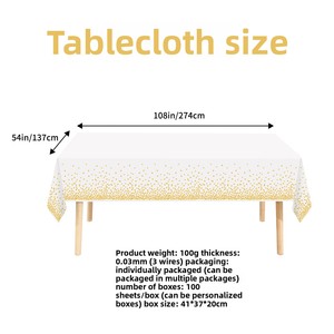 Mantel Desechable para Fiestas - Cubierta de Plástico Grueso con Diseño de Puntos para Decoración de Bodas, Cumpleaños y Festividades, Mantel al por Mayor - Product Image 2