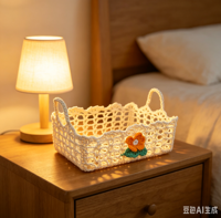 Paniers de rangement pour pain et fruits, faits à la main, modernes, rectangulaires, 100% coton, imperméables, écologiques, multi-usages