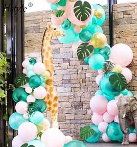 Patimate — <span class=keywords><strong>Kit</strong></span> de ballons en arc avec <span class=keywords><strong>flamant</strong></span> <span class=keywords><strong>rose</strong></span> et vert, guirlande de décoration pour fête prénatale, cadeau pour bébé, banderole, ensemble 937 - Product Image 5