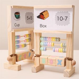 Cadre de <span class=keywords><strong>boulier</strong></span> en bois comptage perles <span class=keywords><strong>Alphabet</strong></span> blocs enfants Montessori jouets apprentissage préscolaire jouets éducatifs pour bébé tout-petits - Product Image 2