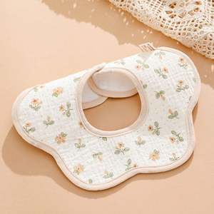 Newborn Cotton Saliva Towel Bandana Burp Cloth Christmas Gifts Feeding Drool Bib <b>Muslin</b> <b>Baby</b> Bibs Headband Set - Product Image 2