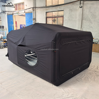 Tente de glamping capsule personnalisée, une chambre, abri gonflable en coton, lodge de camping de luxe en plein air, design noir et gris