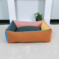 Coussin pour animaux de compagnie moderne à imprimé, housse amovible lavable, grand rectangle, double usage, doux, double face, respirant, orthopédique