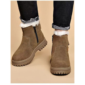 Botas de Nieve para Hombre, Forradas de Lana, Impermeables, Antideslizantes, para Trabajo al Aire Libre, con Suela Gruesa y Color Sólido - Product Image 2