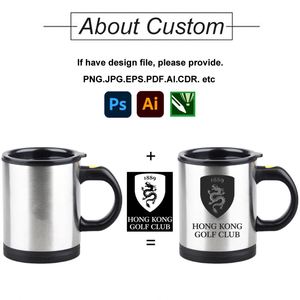 Mug à café électrique auto-mélangeur avec logo personnalisé, tasse à mélanger en acier inoxydable 304, mug à café auto-mélangeur, tasse à café pour le bureau - Product Image 2