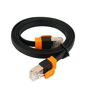 Cat7 Gold plated RJ45 32awg Pure Copper Flat Wire SSTP SFTP Cat 7 Ethernet Cable Cat7 Patch Cord Network Cable