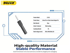 2 毫米公头香蕉插头转 4 毫米母头适配器 - 实心铜注塑灯笼连接器 - Product Image 2