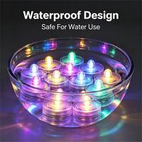 Flammenlose, wasserdichte, batteriebetriebene LED-Tauchlichter, schwimmende Mini-Teelichter für Pool-Dekoration und Sicherheit