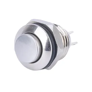 Interruptor momentâneo de aço inoxidável, barato, 10mm, led, anti vandal, 1no ip67, 12 v, interruptor de pressão à prova d' água