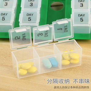 Customized 12-Compartment <b>Mini</b> Portable Medicine Dispenser 4-Day Removable PP <b>Storage</b> <b>Box</b> Dustproof Plastic - Product Image 3