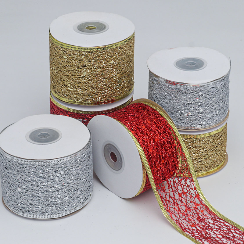 New Product Custom Printed Christmas Wired Ribbon 10yards Gift Ribbons