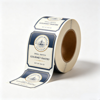 Étiquettes personnalisées en rouleau, autocollantes, bleu marine, avec dorure à chaud, pour pots à épices, garde-manger gastronomique et impression de contenants alimentaires