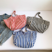 Style coréen à la mode lettre Simple Double face toile sac fourre-tout 2025 nouvel été grande capacité étudiant Shopping plage voyage