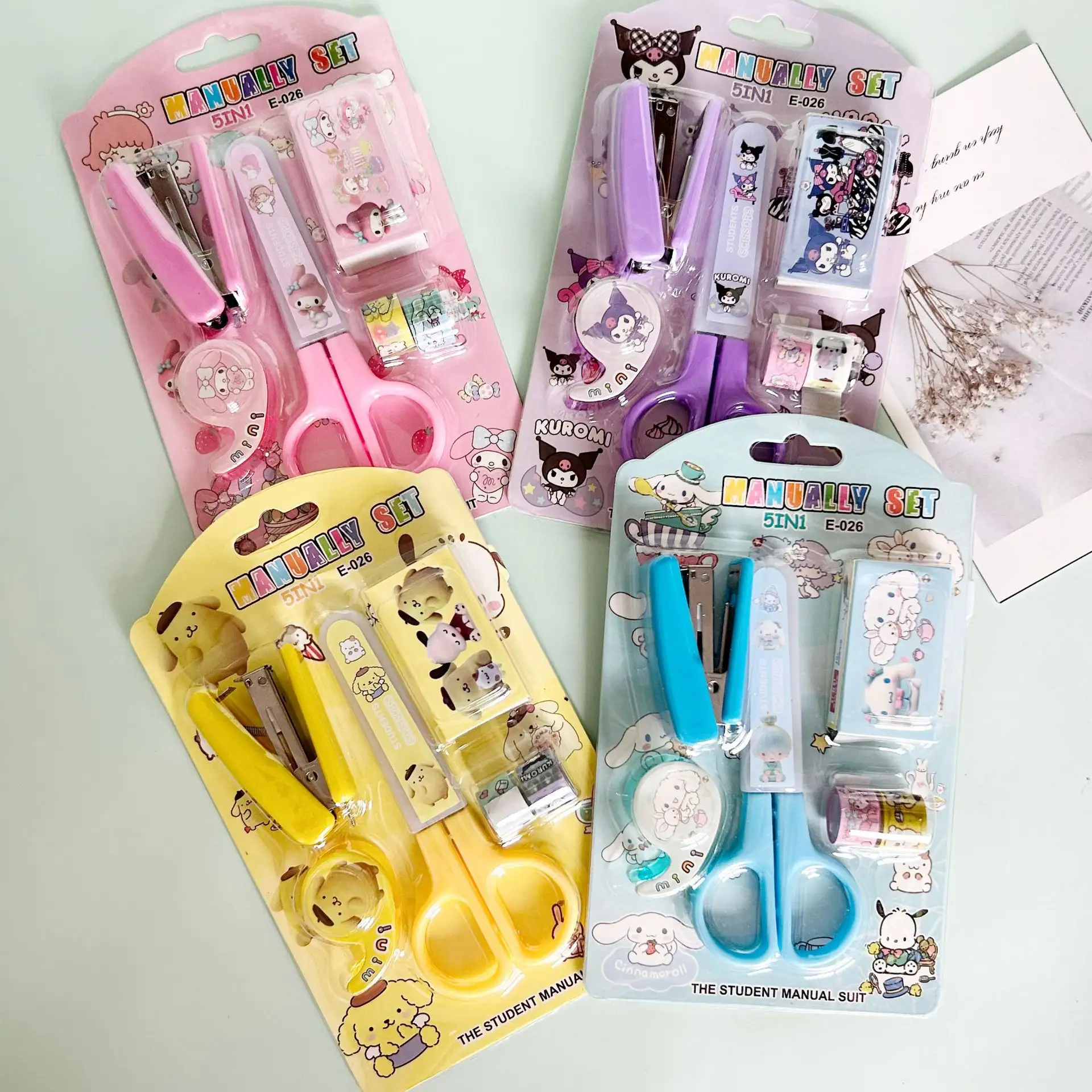 AL kuromi Stationery set Student stationery scissors Stapler Tape sticker set School supplies Children's gift