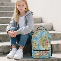 Sac à dos OEM avec imprimé carte de Hawaï, en polyester, entièrement imprimé, avec bretelles réglables pour les voyages et l'école