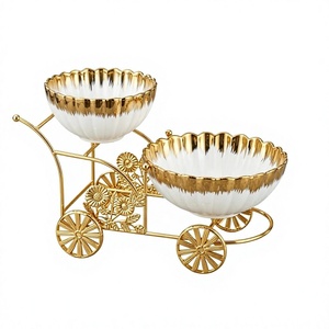 Alfombrillas de Cerámica con Borde Dorado, 300 mm de Diámetro, Ajustables, Lavables, Soporte para Bicicleta, Accesorio Decorativo para Mesa, Estilo Glam NI30 - Product Image 2