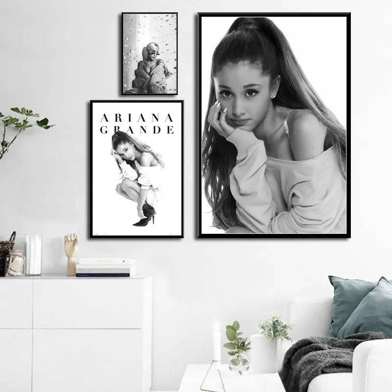 Ariana Grande Music Star Singer Beauty Canvas Poster Prints Photo Portrait Pictures Bar Cafe Wall Art Home Decor Mural